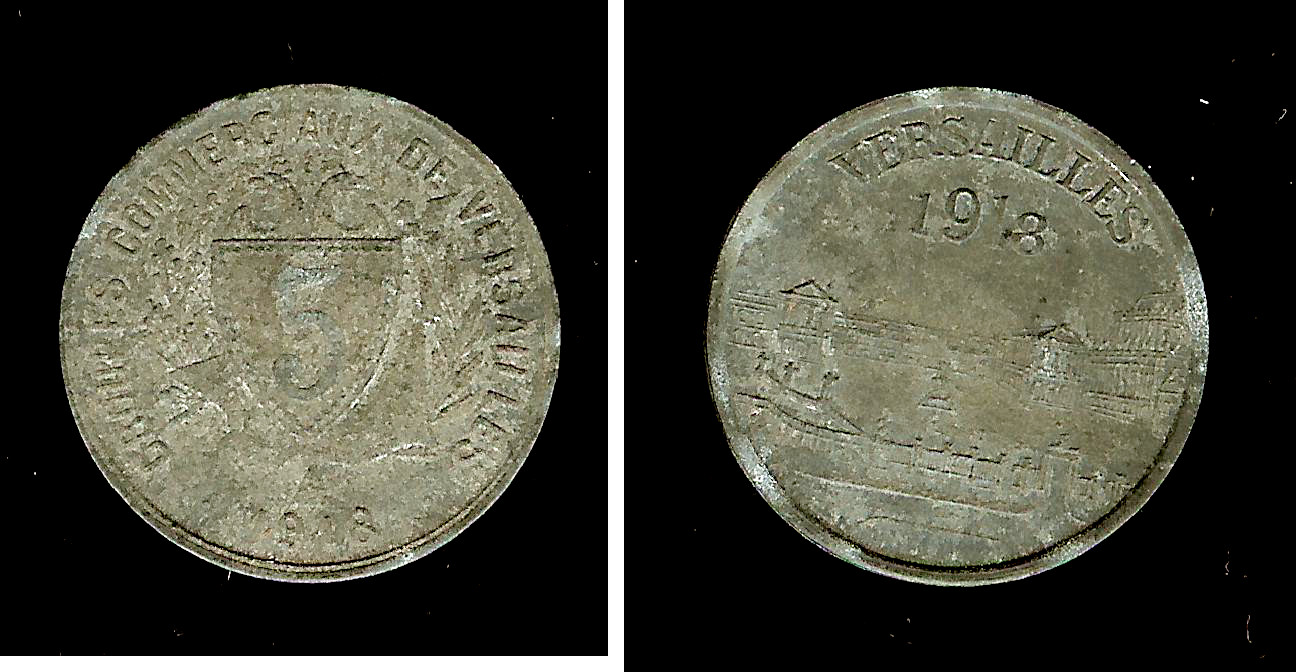 groupes commerciaux Versailles 5 centimes 1918 TTB